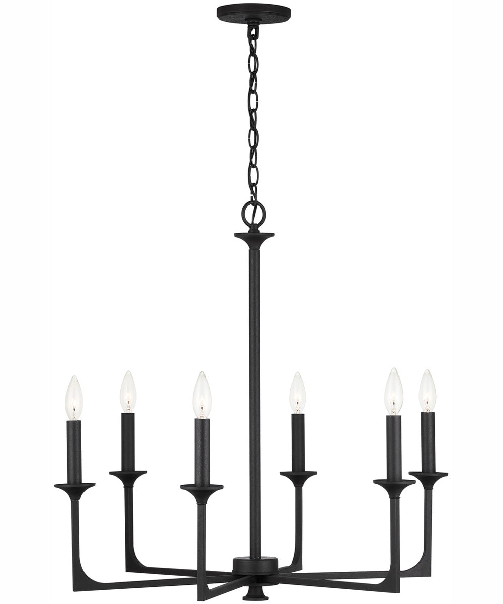 Clint 6-Light Chandelier Black Iron