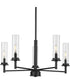 Kellwyn 5-Light Clear Glass Transitional Style Chandelier Light Matte Black