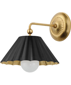 Primrose 1-Light Wall Sconce Black / Gold Leaf