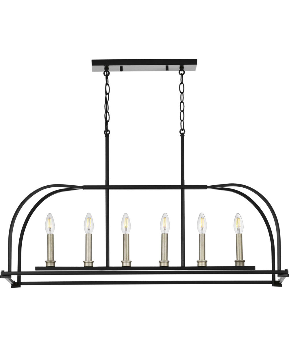 Seneca 6-Light Linear Chandelier Matte Black