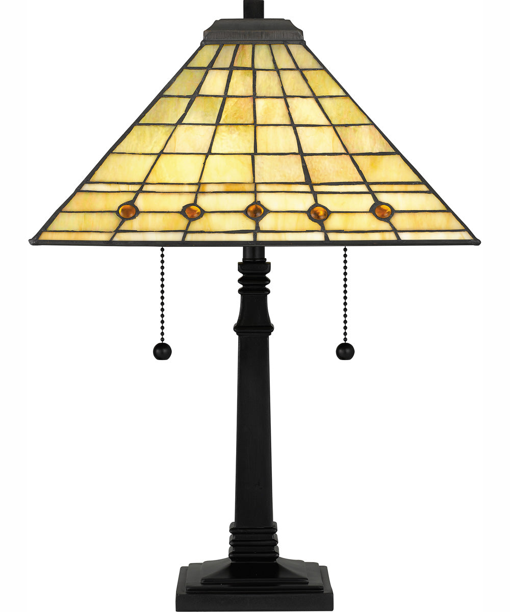 Tiffany Small 2-light Table Lamp Matte Black