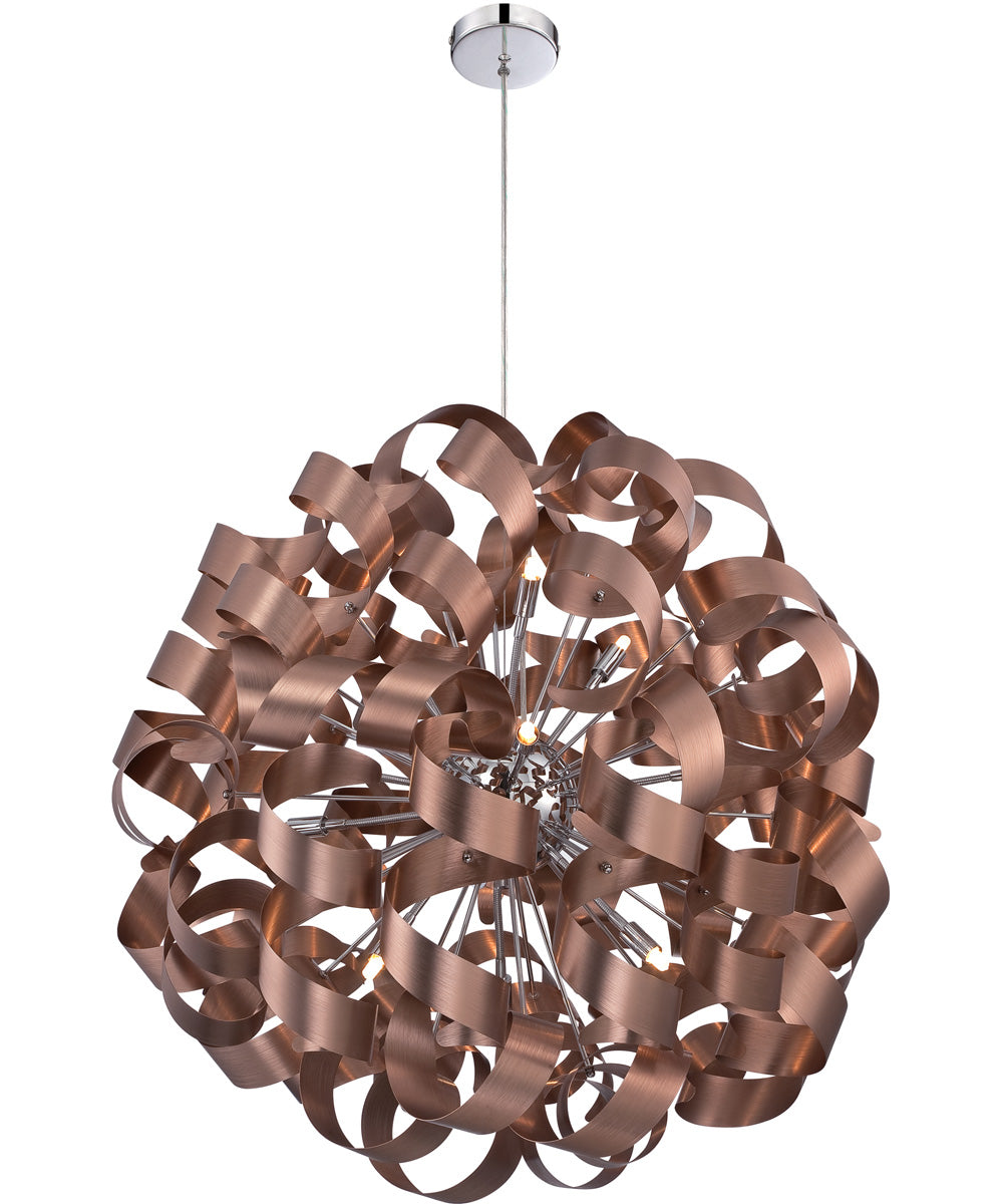 Ribbons 12-light Pendant Satin Copper