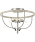 Vinings 3-Light Grey Washed Oak Flush Mount Ceiling Light Brushed Nickel