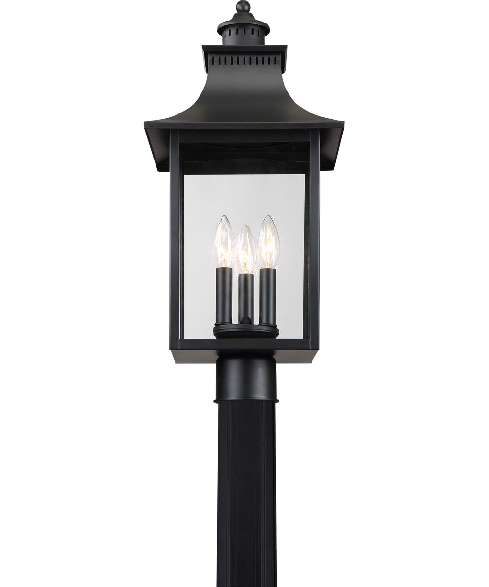 Chancellor Large 3-light Outdoor Post Light Mystic Black