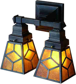 12"W Diamond Craftsman 2 Light Wall Sconce