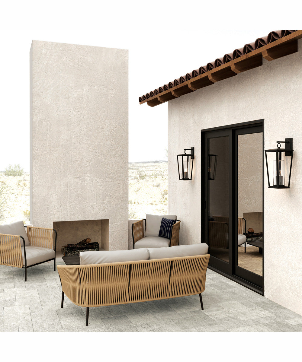 Elliott 3-Light Outdoor Wall-Lantern Rain or Shine - Black