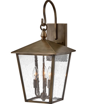 Huntersfield 3-Light Large Outdoor Wall Mount Lantern in Burnished Bronze