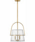 Tournon 3-Light Medium Pendant in Heritage Brass with Polished White Accents