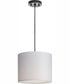 Markor 1-Light White Linen Shade Transitional Pendant Brushed Nickel;Matte Black;Vintage Brass