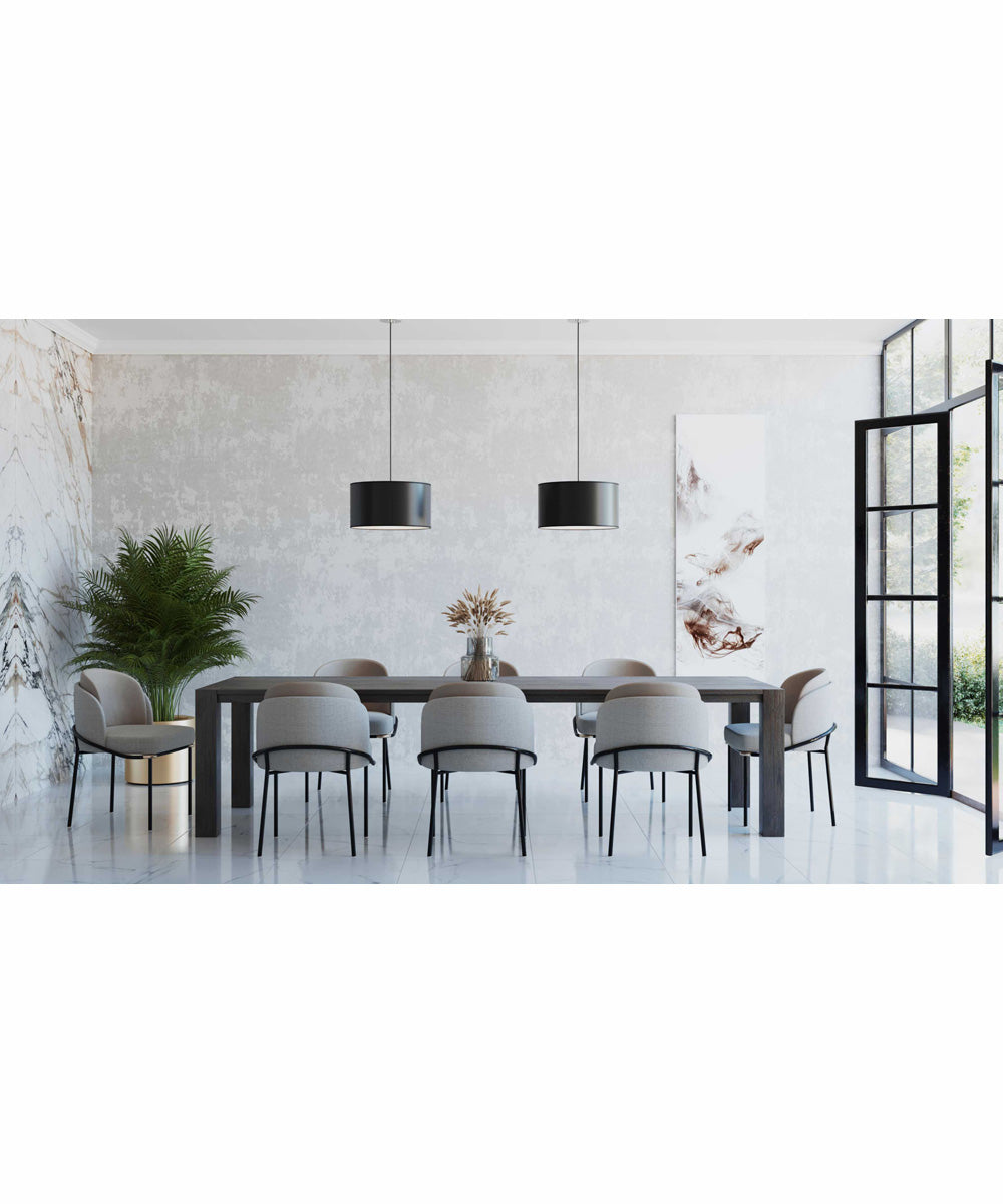 Markor 1-Light Black Parchment Shade Transitional Pendant Brushed Nickel;Matte Black;Vintage Brass