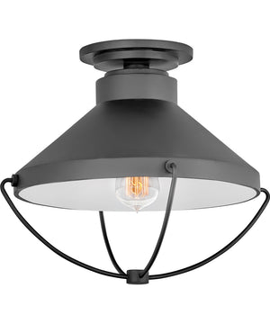 Crew 1-Light Large Flush Mount in Black