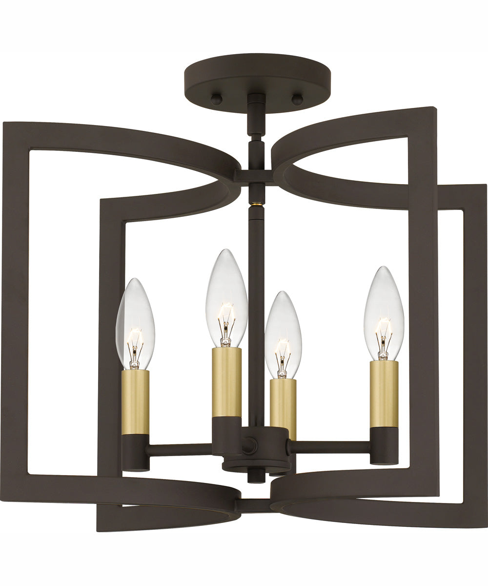 Beaufain Medium 4-light Semi Flush Mount Old Bronze