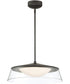 Noor 1-Light Led Pendant Lamp Walnut Finished/Clear Outer Glass