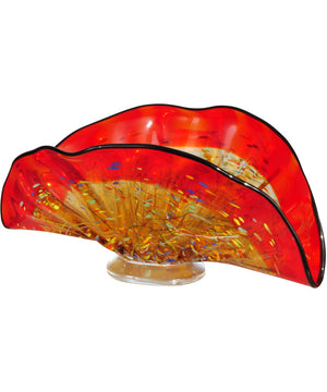 Indiana Shell Hand Blown Art Glass Vase