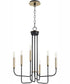 Hope 6-light Chandelier Textured Black w/ Aged Brass