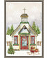Framed Country Christmas Church by Art Nd Canvas Wall Art Print (16  W x 23  H), Sylvie Greywash Frame