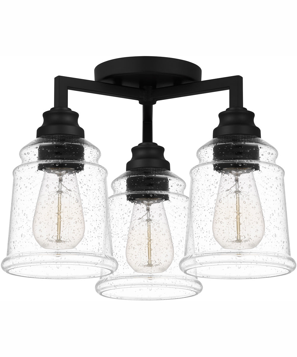 McIntire Medium 3-light Flush Mount Matte Black