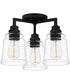 McIntire Medium 3-light Flush Mount Matte Black