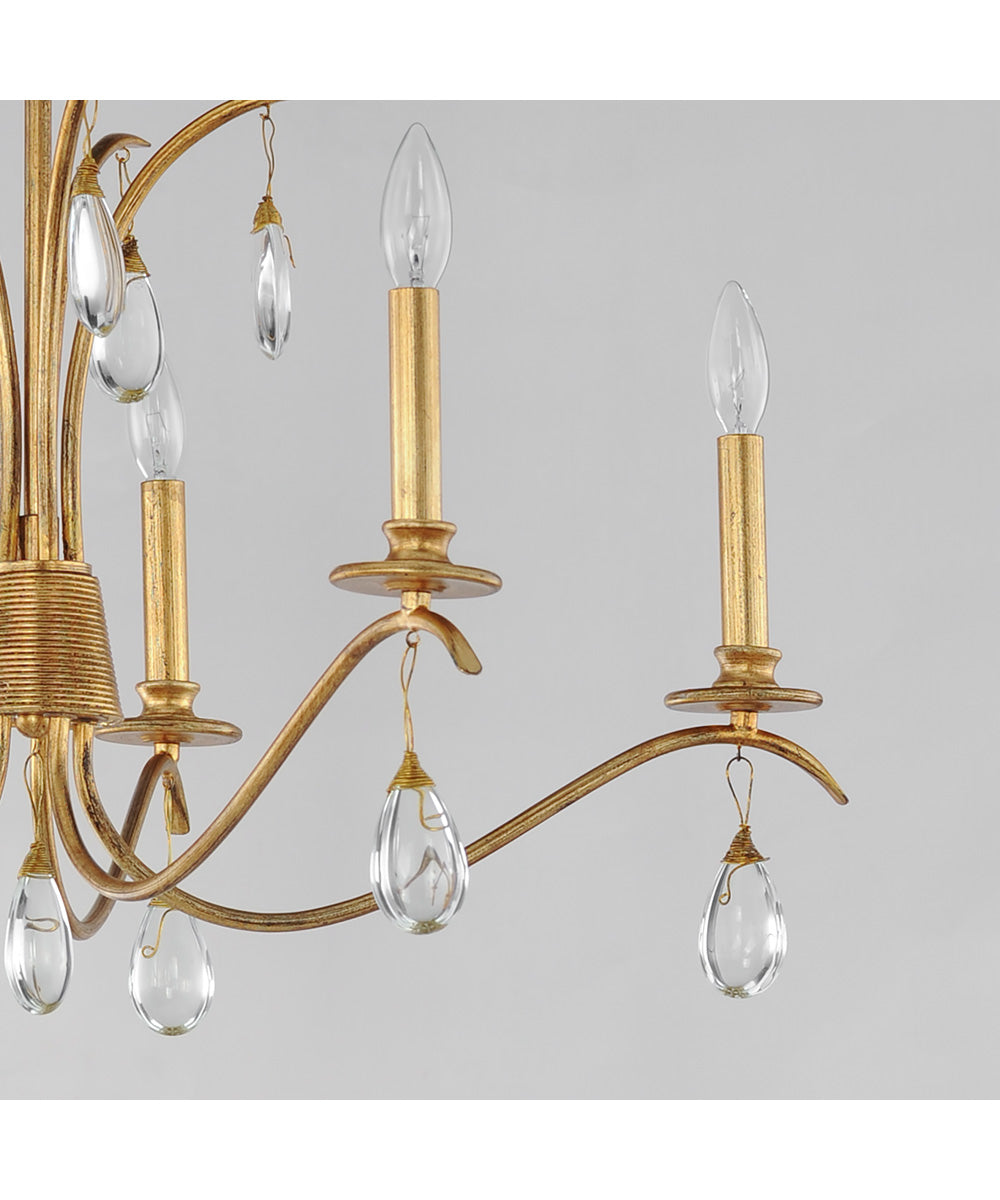 Eden 5-Light Chandelier Charcoal Gold Leaf
