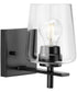 Calais 1-Light New Traditional Clear Glass Bath Vanity Light Matte Black