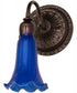 5.5" Wide Blue Tiffany Pond Lily Wall Sconce