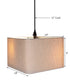 1 Light Swag Plug-In Pendant 14"w Rounded Corner Square Oatmeal Drum Shade, Black Cord