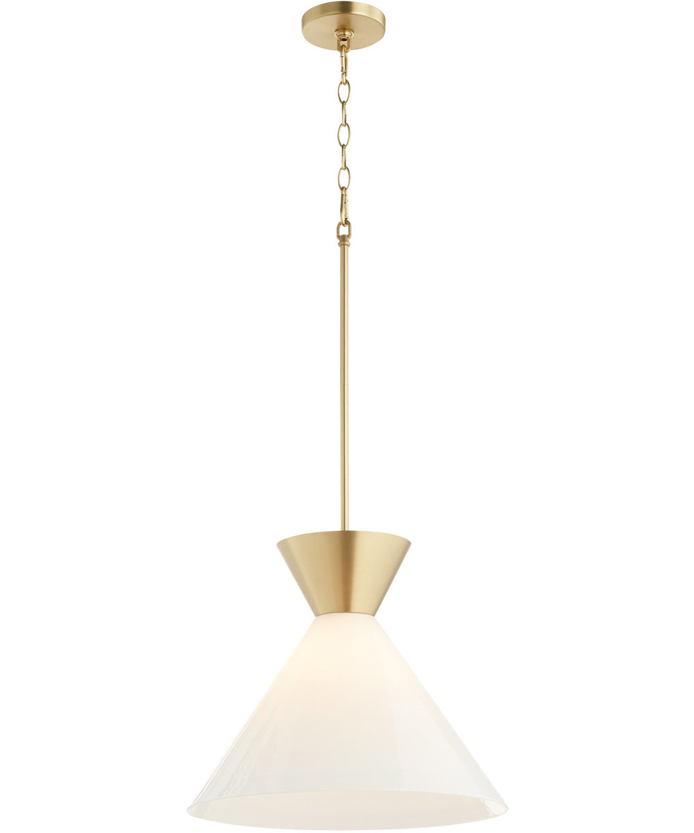 Beldar 1-light Pendant Aged Brass w/ Gloss Opal