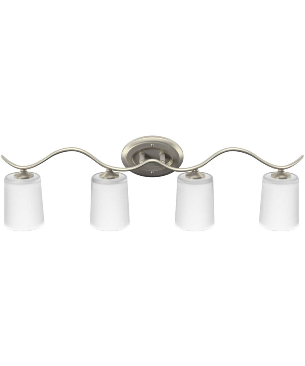 Inspire 4-Light Etched Glass Traditional Bath Vanity Light Brushed Nickel