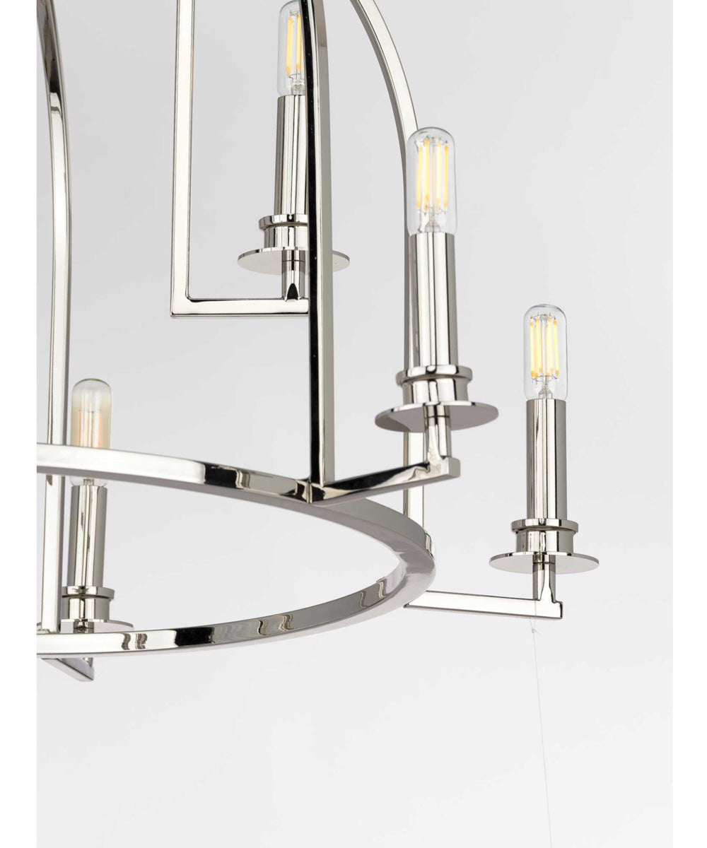 Seneca 9-Light Farmhouse Chandelier Light Polished Nickel