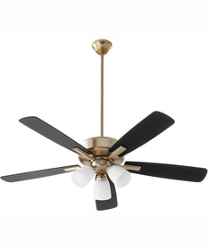 52" Ovation 3-light Ceiling Fan Aged Brass