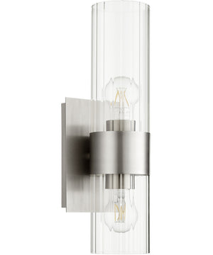 5"W 2-light Wall Mount Light Fixture Satin Nickel