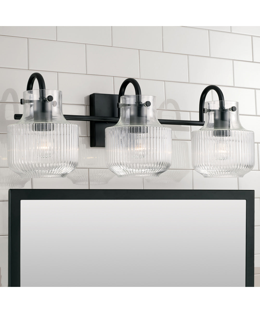 Nyla 3-Light Vanity Matte Black