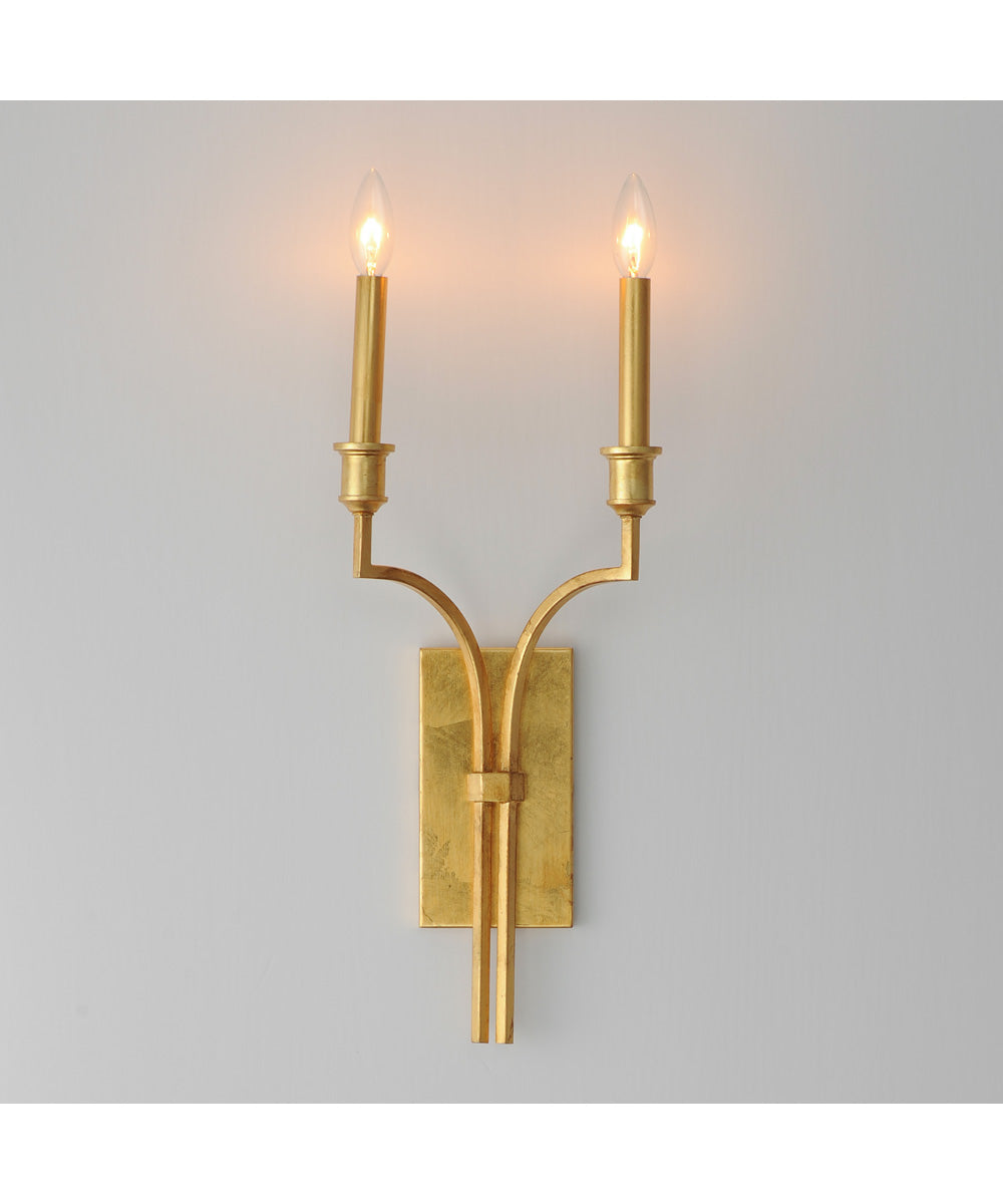 Normandy 2-Light Sconce Gold Leaf