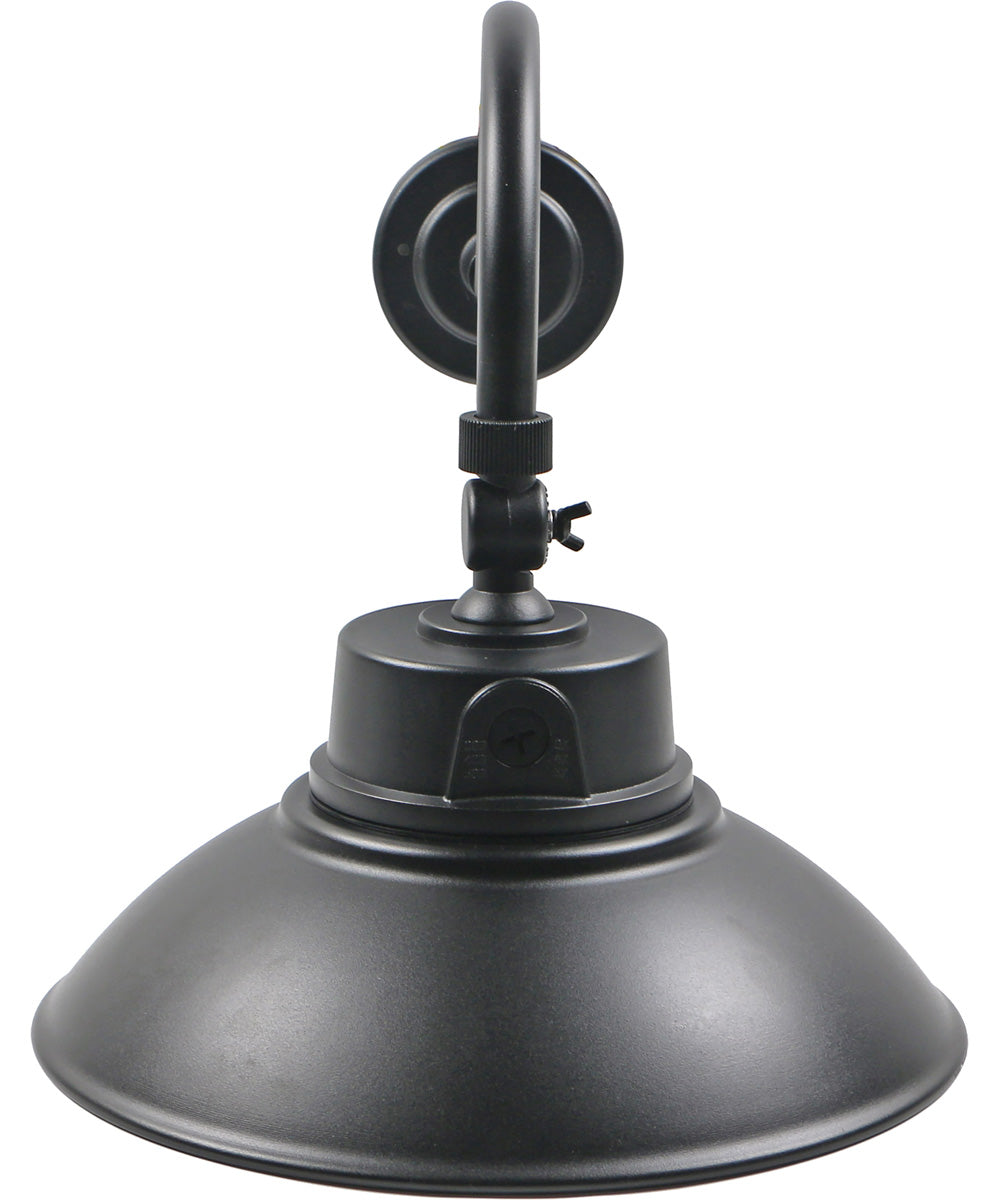 Outdoor Barn Gooseneck Wall Light Black Finish, 15"h