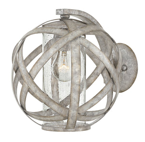 11"H Carson 1-Light Small Outdoor Wall Light in Weathered Zinc