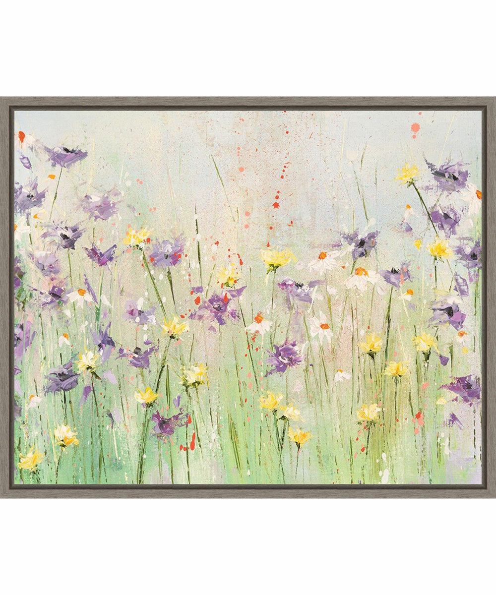 Framed Clematis by Emma Coghlan Canvas Wall Art Print (28  W x 23  H), Sylvie Greywash Frame