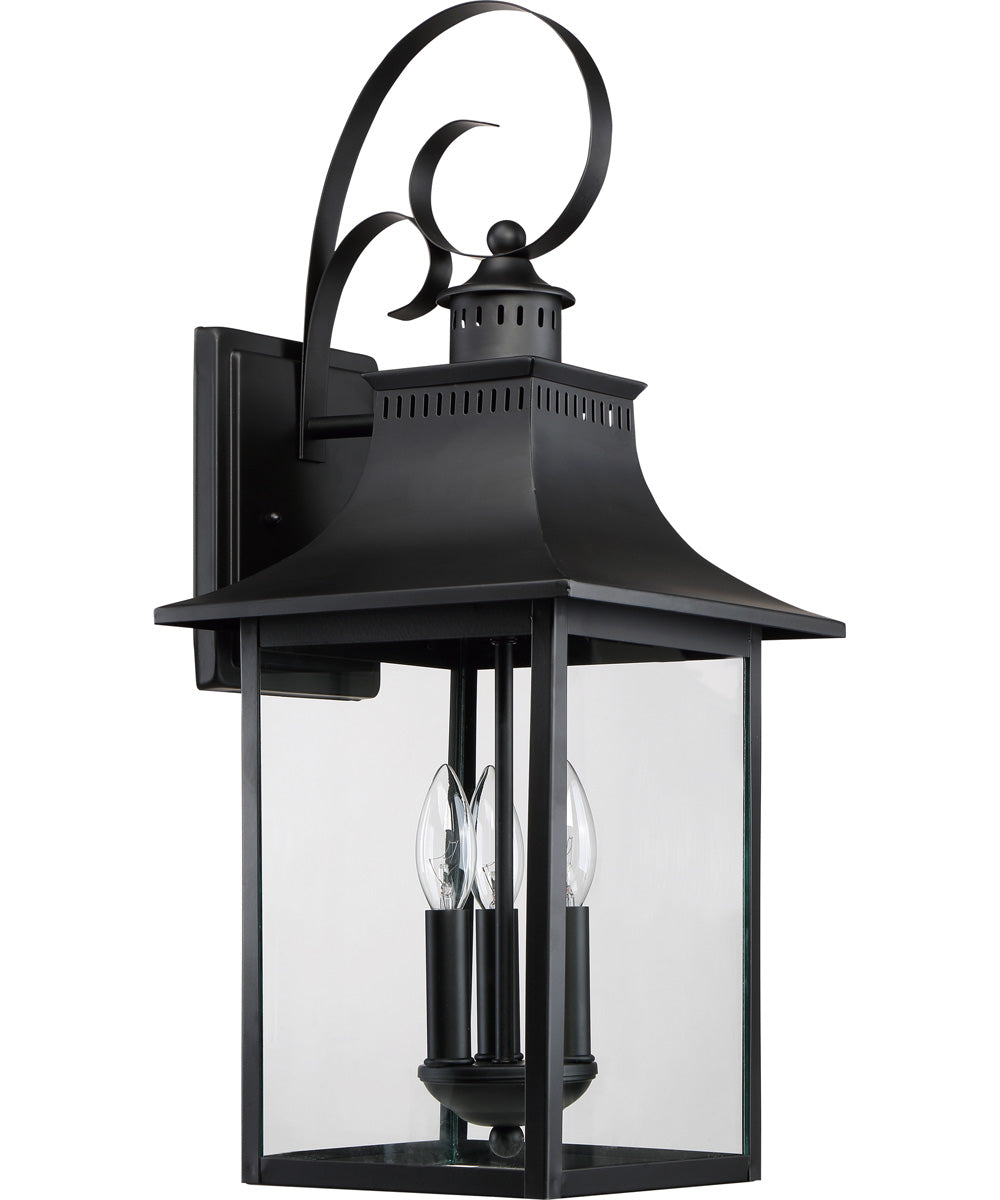 Chancellor Large 3-light Outdoor Wall Light Mystic Black