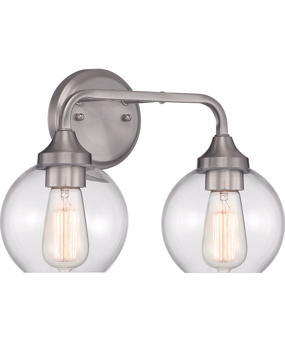 Glenda 2-Light Vanity Brushed Polished Nickel