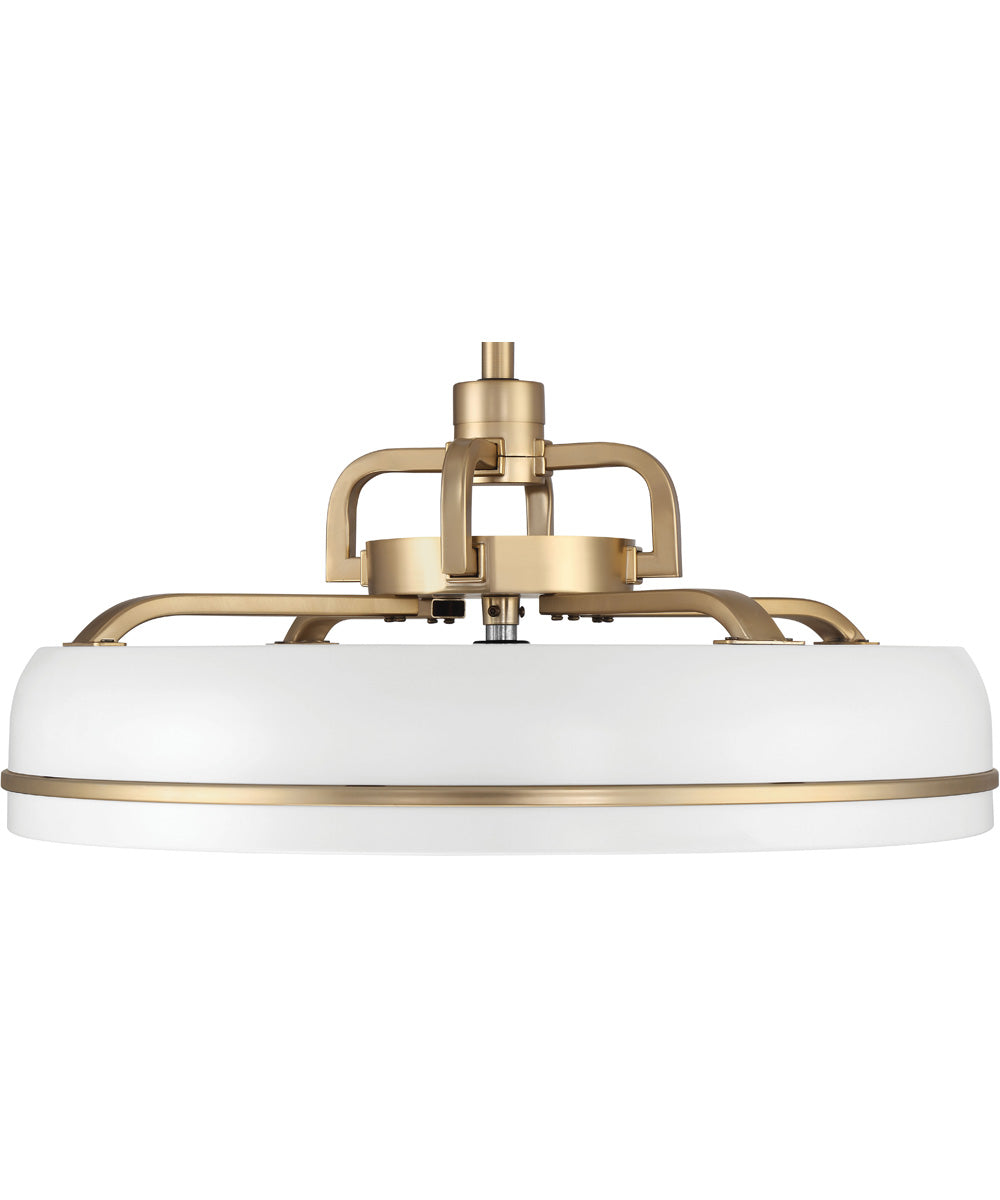 Taylor 24" 1-Light Ceiling Fan (Blades Included) White/Satin Brass