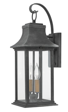 20"H Adair 2-Light Medium Outdoor Wall Light in Aged Zinc