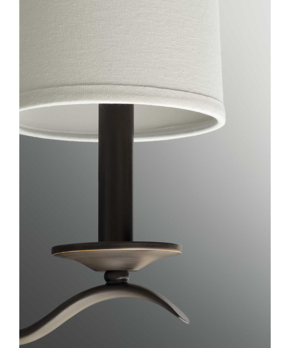 Inspire 3-Light Off-White Linen Shade Traditional Chandelier Light Antique Bronze