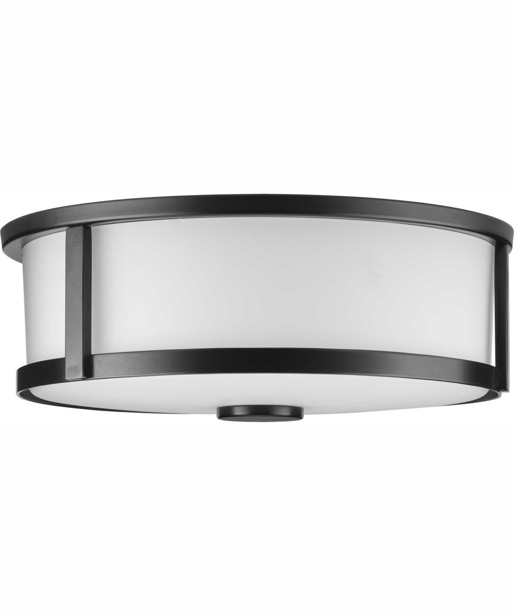 Gilliam 12--5/8 in. 2-Light New Traditional Flush Mount Matte Black