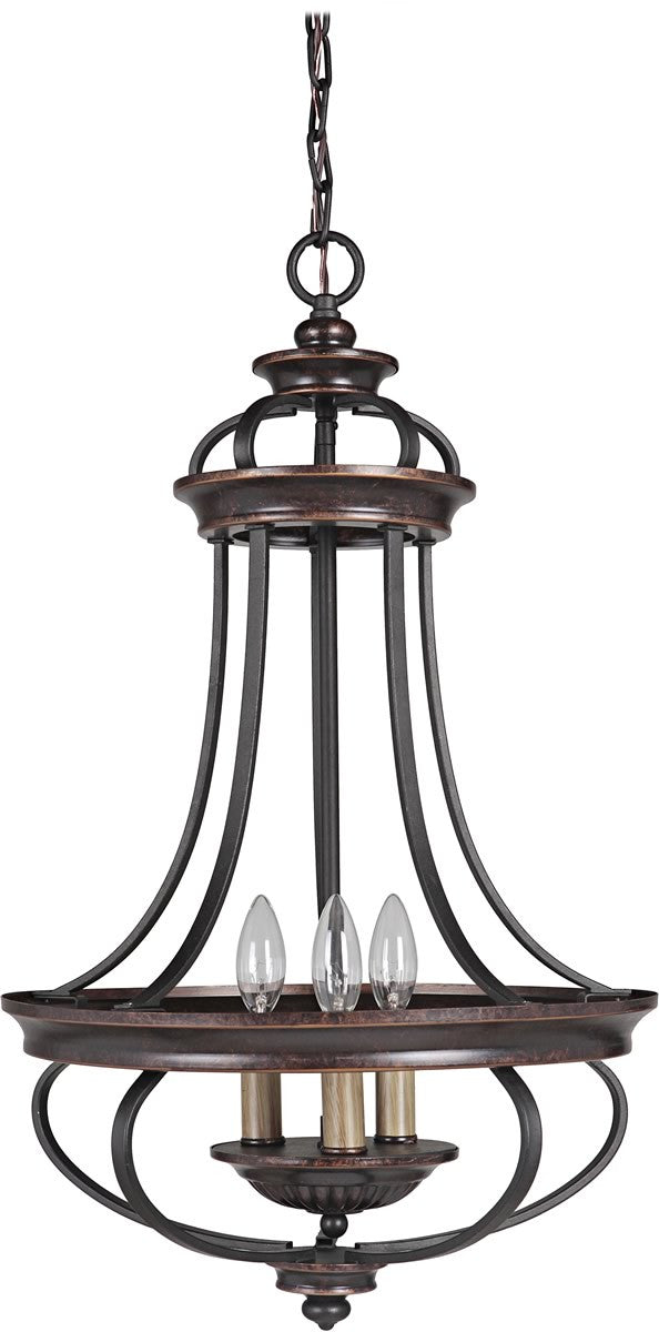 16"W Stafford 3-Light Foyer Light Aged Bronze/Textured Black