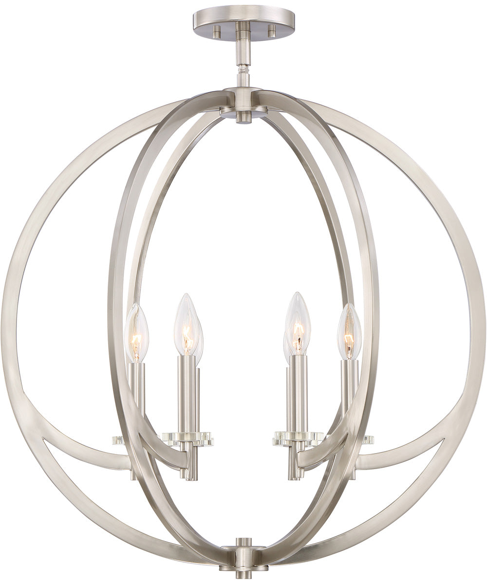 Orion 6-light Semi Flush Mount Brushed Nickel