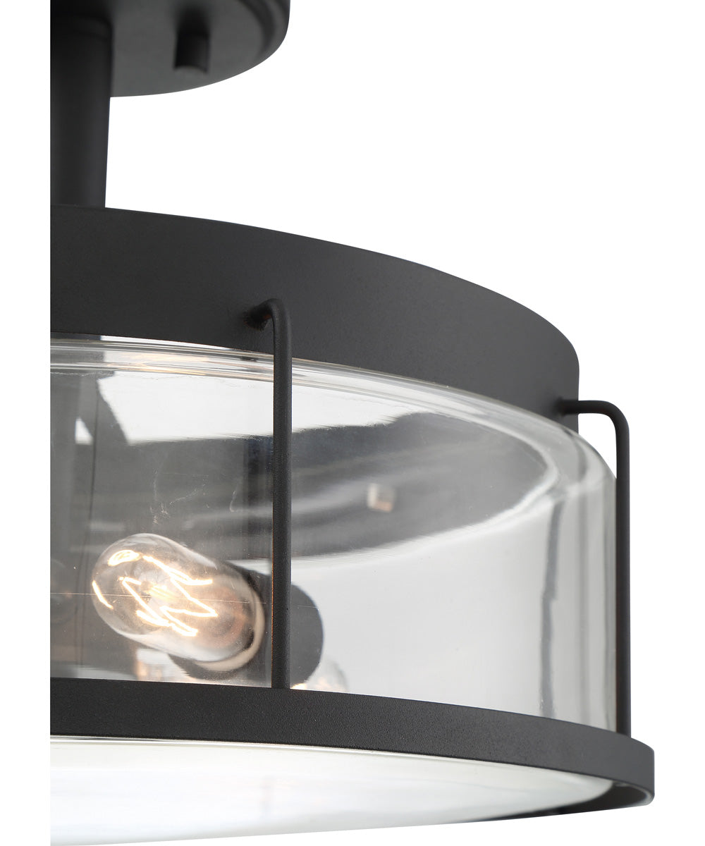 Ludlow Medium 3-light Semi Flush Mount Earth Black