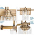Aiken 3-Light Clear Glass Vintage Style Brass Farmhouse Style Bath Vanity Wall Light Vintage Brass