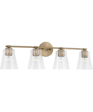 Baker 4-Light Vanity Aged Brass