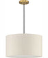 Markor 1-Light Ecru Linen Shade Transitional Pendant Brushed Nickel;Matte Black;Vintage Brass