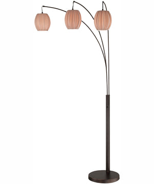 Kaden 3-Light 3-Light Arch Lamp Copper Bronze/L.Brown Shade
