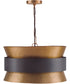 4-Light Pendant In Patinaed Brass And Dark Zinc